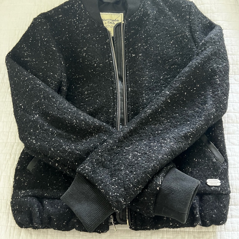 Abercrombie & Fitch Black and white bomber Jacket